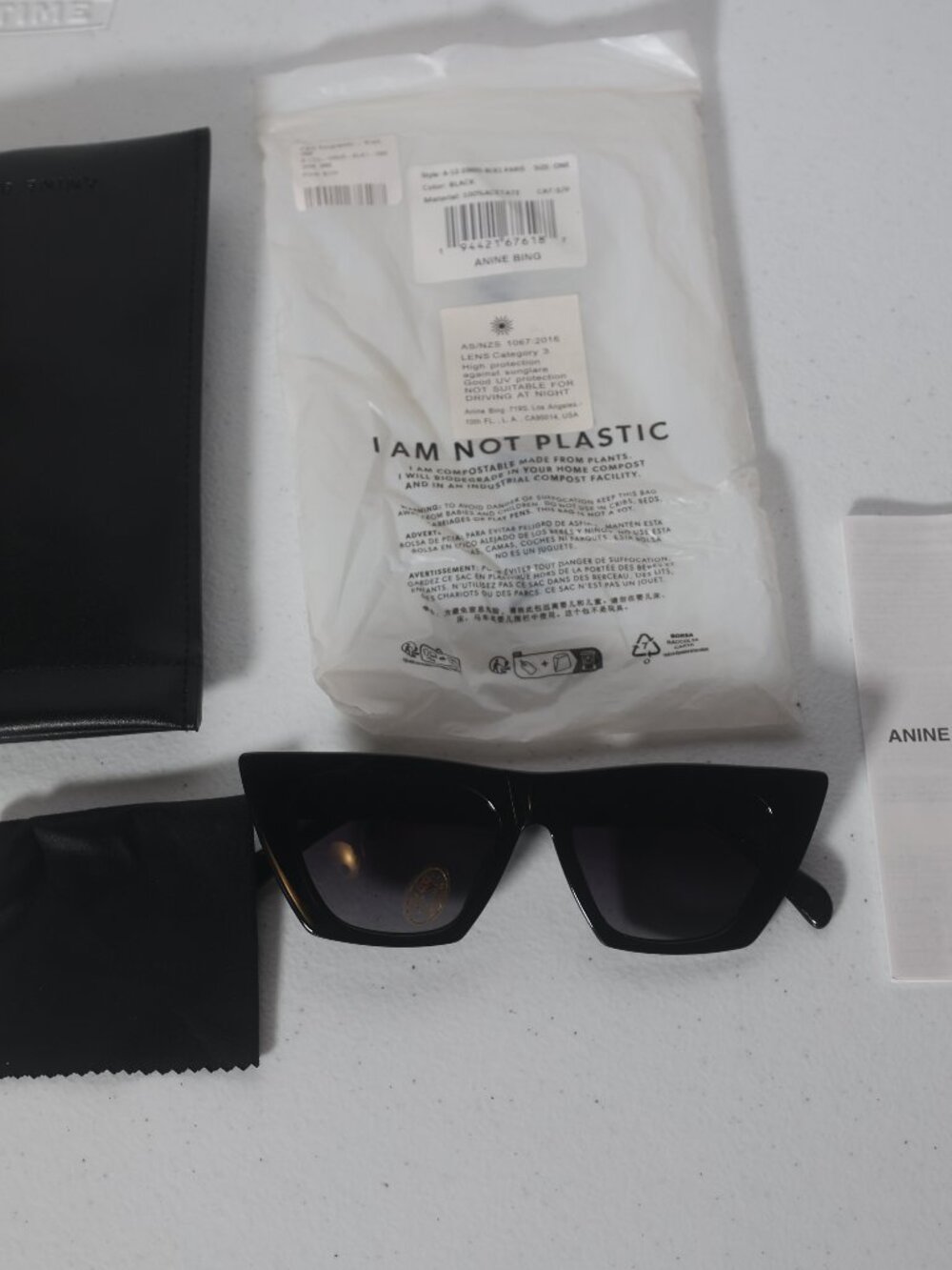 New Anine Bing Women's Paris Black Sunglasses